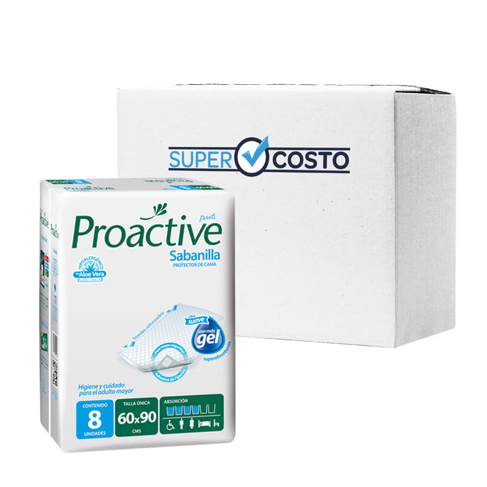 Caja 8 Paquetes Sabanilla Protector de Cama 8 un. Proactive