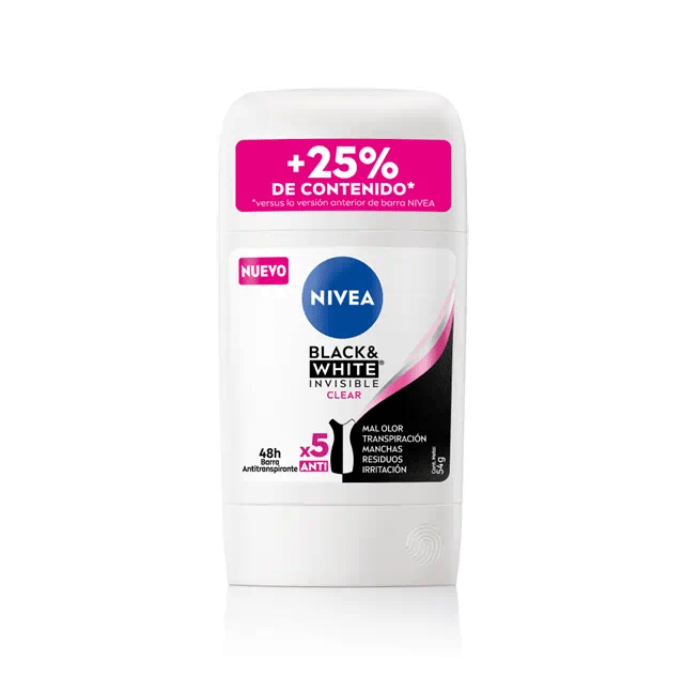 Nivea Black & White Clear Antitranspirante Barra 50 g