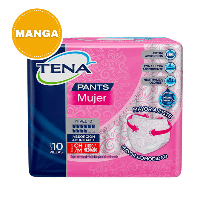 Manga 6 Paquetes Pants Mujer Talla M 10 Un. Tena