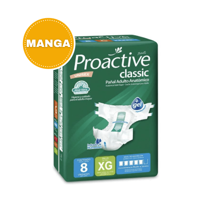 Manga 6 Paquetes Pañal Adulto Proactive Talla XG 8 Un + 1 Sabanilla de Regalo.
