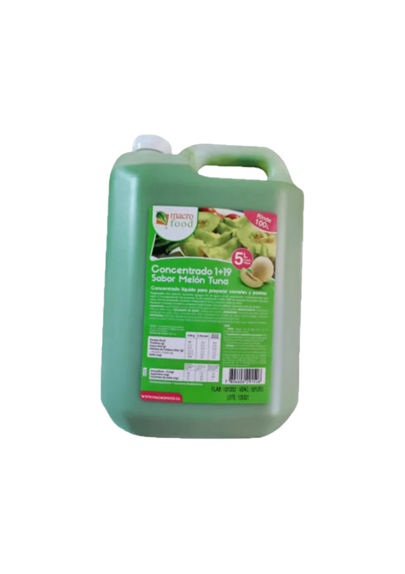 Concentrado Sabor Melon Tuna 5lt. (rinde 100 Litros) Macro Food