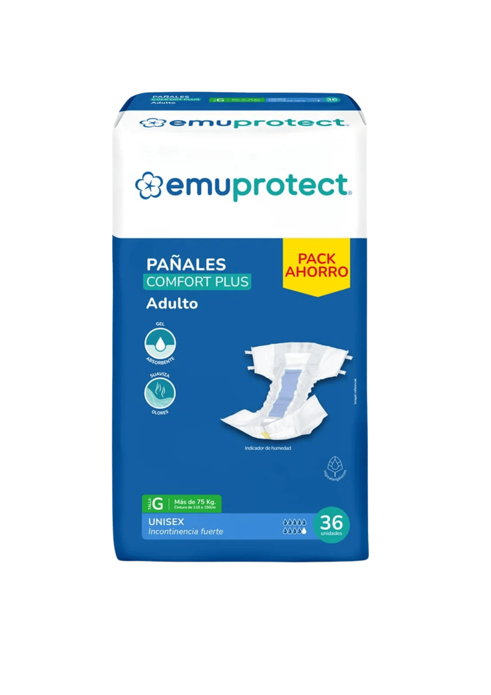 Manga 4 Paquetes Emumed confort Plus T/G 36 un +sabanilla regalo