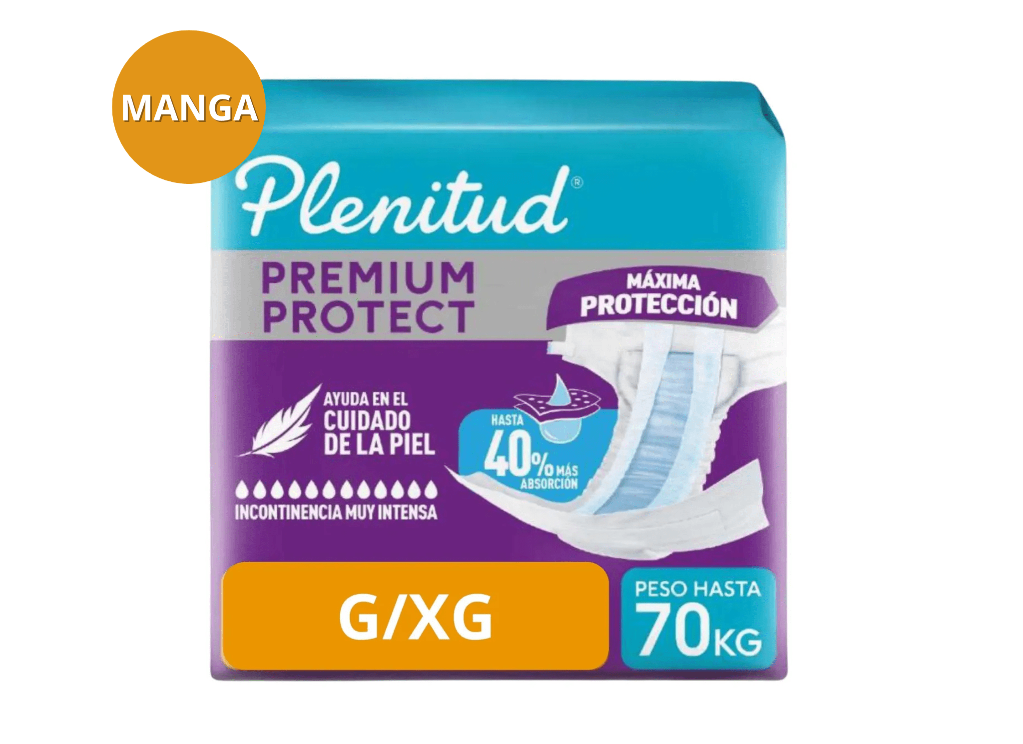 Manga 10 Paquetes Pañal Adulto Protect Talla G/XG 8 Un. Plenitud
