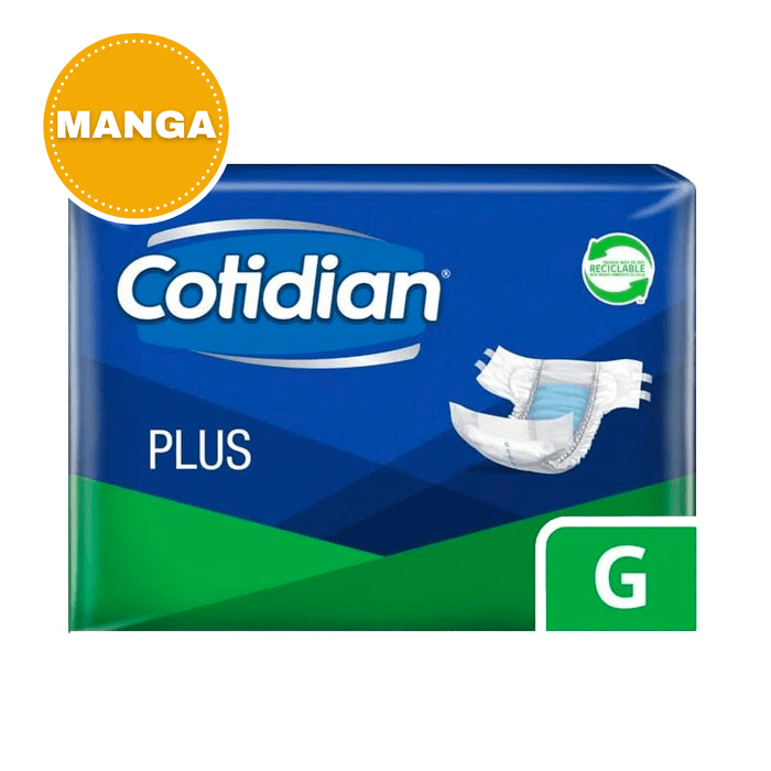 4 Paq Pañal Cotidian Plus Talla G 36 Un + 1 Paq esponja jabonosa 25 un