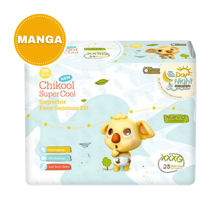 Manga 6 Paquetes Pañales Super Cool Talla XXXG 28 Un. Chikool