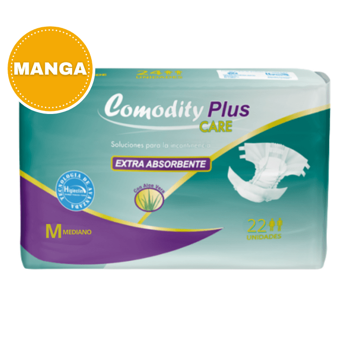 Manga 4 Paquetes Pañal Plus Talla M 22 Un. Comodity