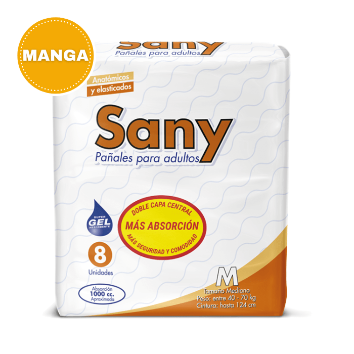 Manga 10 Paquetes Pañal Talla M 8 Un. Sany