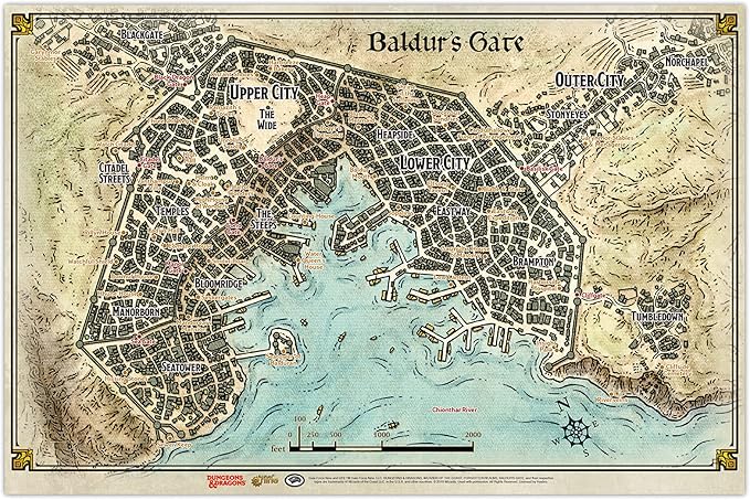 D&D Game Mat Mapa De Puerta De Baldur