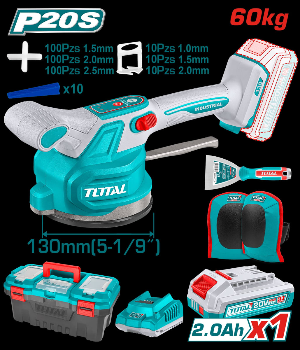 VIBRADOR BALDOSA 20 V  0-10000 RPM 60KG+ ACC1