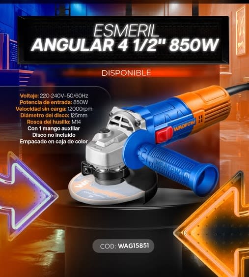 AMOLADORA ANGULAR 850W WADFOW1