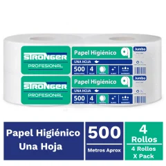 Papel higiénico jumbo premium 500 mt. x4 rollos. Precio con IVA