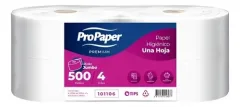 Papel Higiénico Jumbo Hoja Simple 500mt. x4 rollos ProPaper. Precio con IVA.