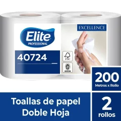 • Toalla jumbo Elite para dispensador doble hoja 200 mt x2