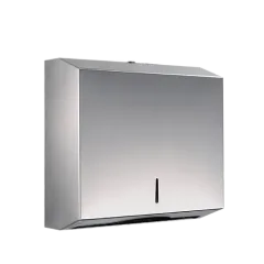 • Dispensador papel toalla interfoliada acero inoxidable con llave