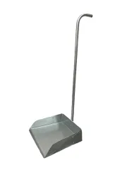 Pala para basura de metal resistente con mango alto y anatómico