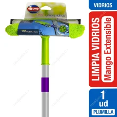 PLumilla limpiavidrios con chiporro Virutex y mango extensible 1.4 mt. Precio con IVA.