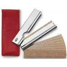 RASPADOR INOX PORTACUCHILLAS C/10 CUCHILLAS EN ESTUCHE PULEX