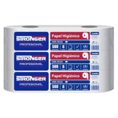 Papel higiénico jumbo 500 mt. x6 rollos Stronger. Precio con IVA
