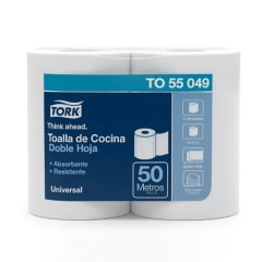 • Toalla Tork doble hoja 50 mt x2