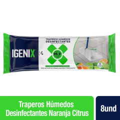 Trapero húmedo desinfectante Igenix 8 un. naranja citrus