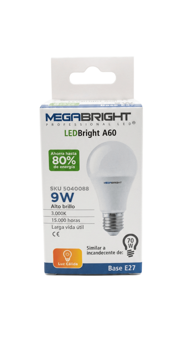 AMPOLLETA LED 9W E27 LUZ CÁLIDA1