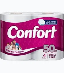 - Papel higiénico Confort doble hoja 50 mt. x4 rollos1