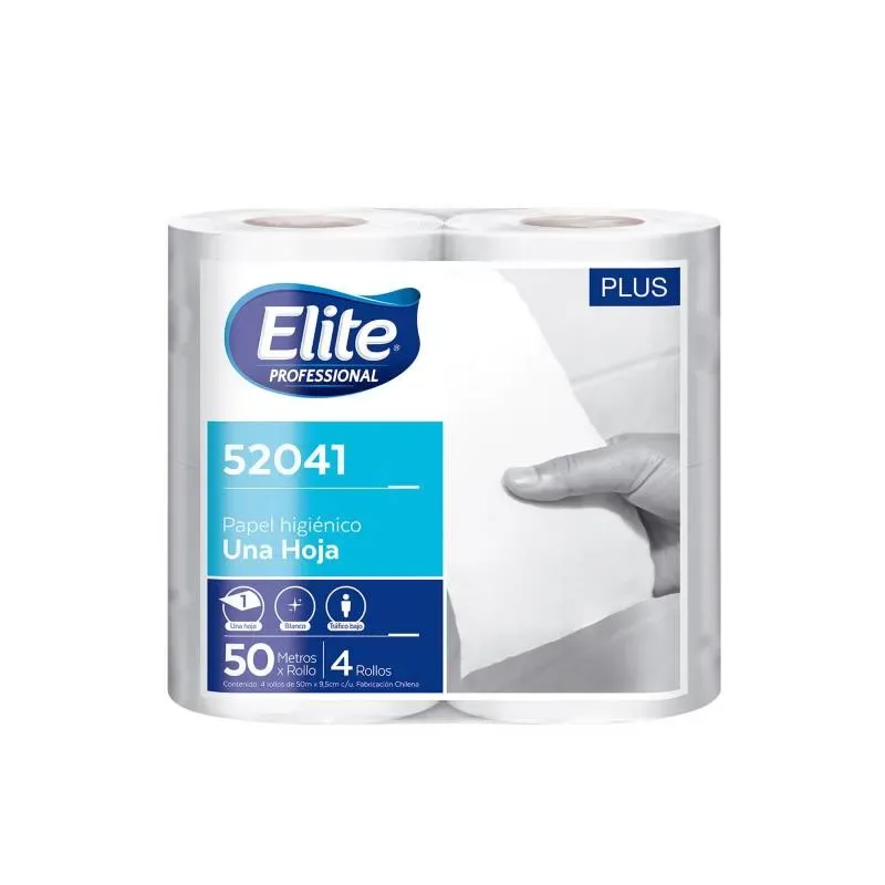 Papel Higiénico Elite Professional Rollo Una Hoja 12 Pq x 4 Un x 50 Mts. Precio con IVA1