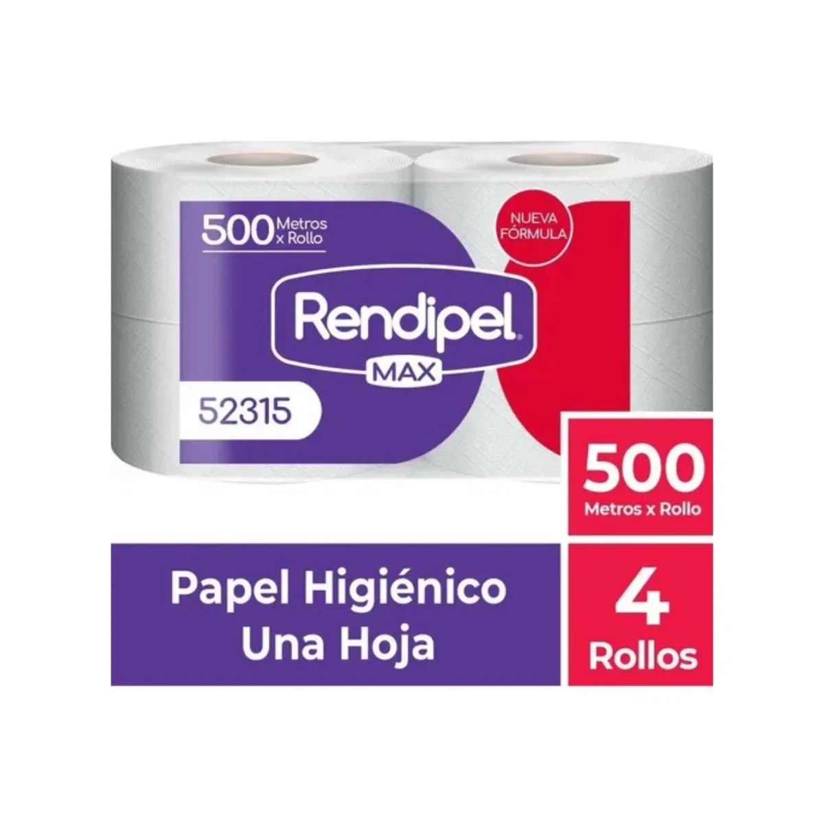 Papel higiénico Rendipel 500 mt. x4 rollos. Precio con IVA.1
