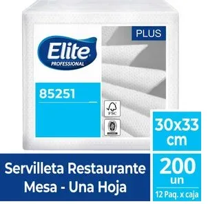 Servilleta Elite mesa restaurant 30x33 cm. 200 un. Caja 12 pq. Precio con IVA.1