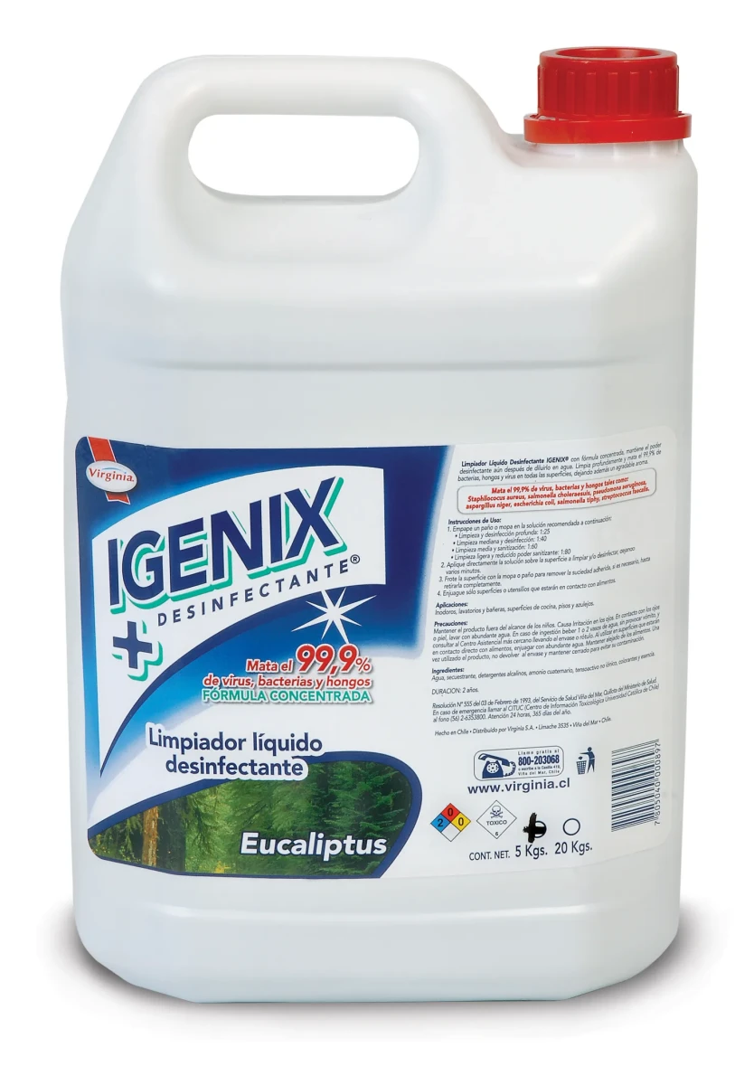 DESINFECTANTE IGENIX AMONIO CUATERNARIO CONCENTRADO 5 LT. VIRGINIA1