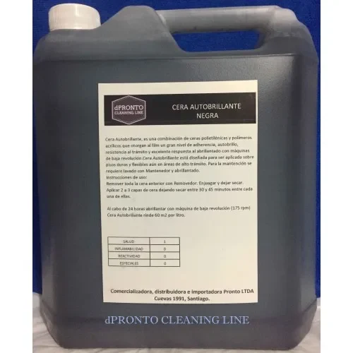 CERA NEGRA AUTOBRILLANTE 5 LT. dPRONTO CLEANING LINE1