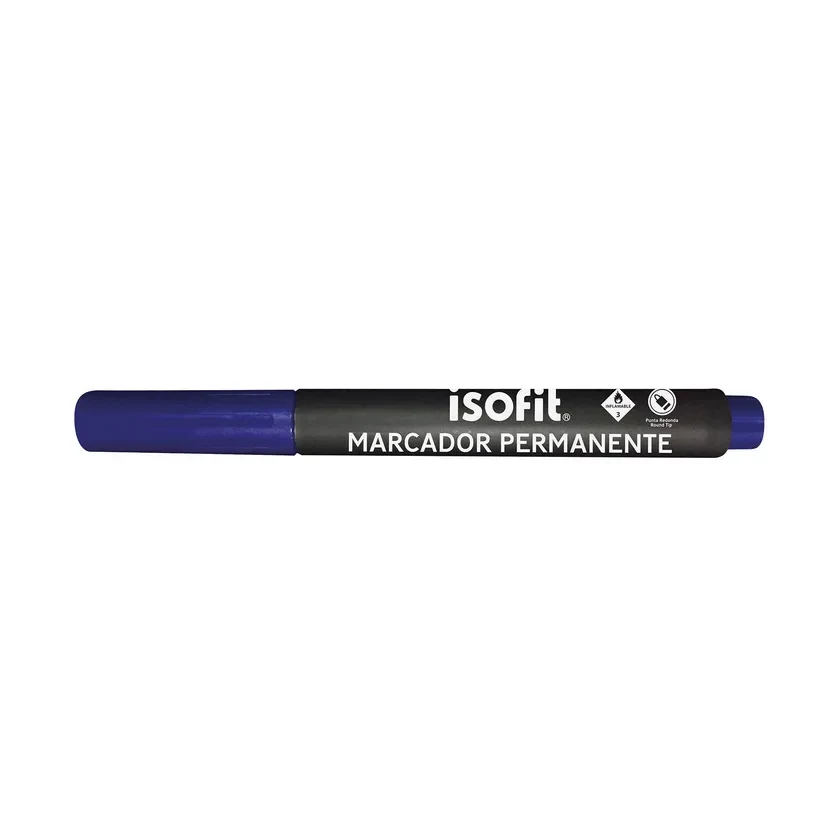 Marcador Isofit Permanente Punta Redonda Azul1
