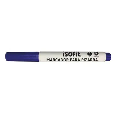 Plumón Pizarra Isofit Desechable Punta Redonda Azul1