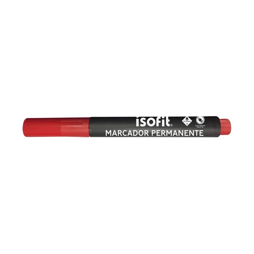 Marcador Permanente Isofit Punta Redonda Rojo1