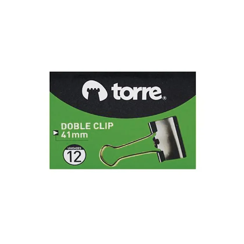 Doble Clip Torre Negro 41 Mm Caja de 12 Unidades1