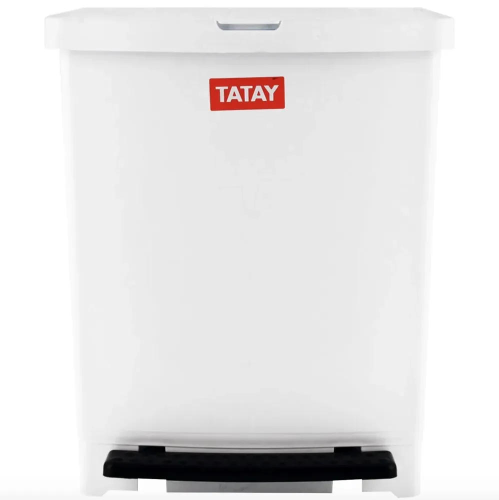 BASURERO PEDAL 25 LITROS TATAY COLOR BLANCO.1