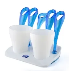 SET SOPORTE 4 CEPILLO DENTALES Y 2 PASTAS FAMILIAR TITIZ TP-5701