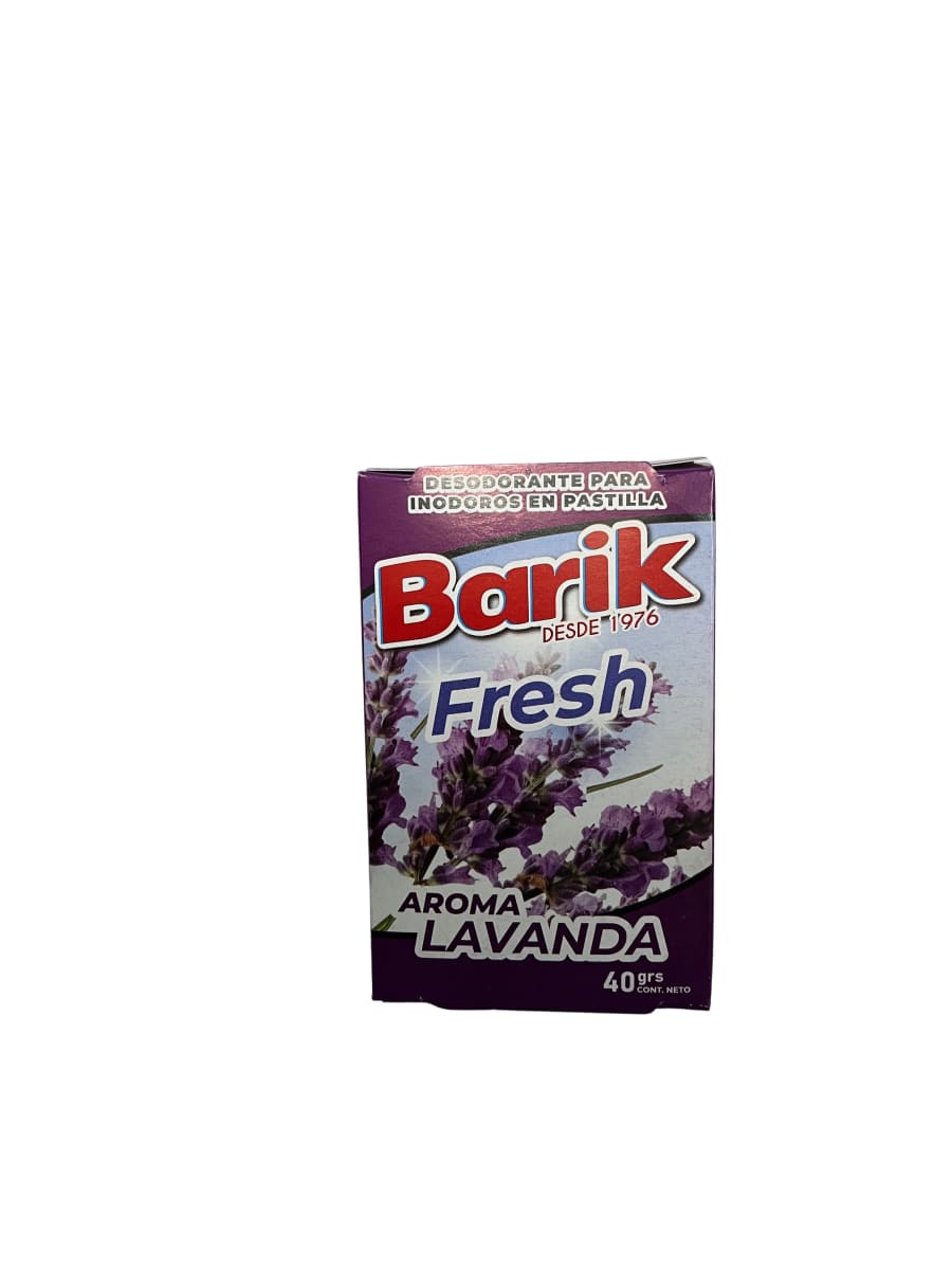 Pastilla desodorante WC 40 gr. Barik Fresh con aromas surtidos. Envase en cajita.1