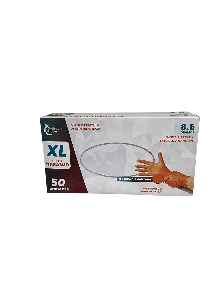 GUANTE NITRILO NARANJO EXTRARESISTENTE X100 TALLA XL2