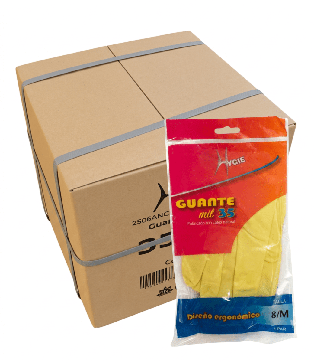 - Caja 144 pares guantes látex doméstico talla M2