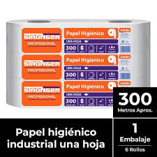 - Papel higiénico jumbo 6x300 mt. Stronger1