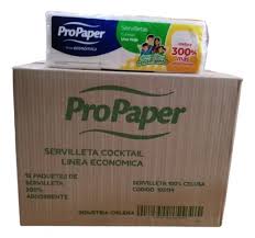 - Servilleta coctel 24x23 cm. 300 un. caja con 12 paquetes2