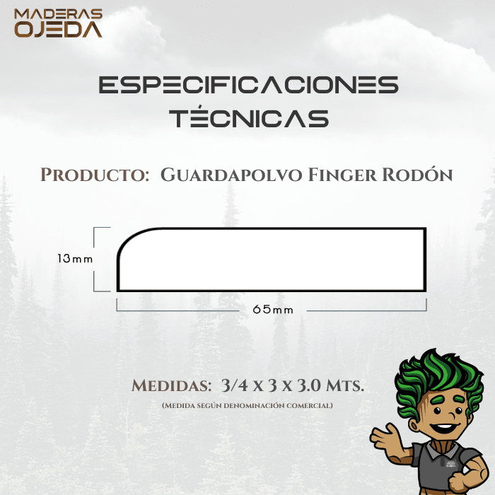 GUARDA POLVO FINGER RODON 3/4x3x3.02