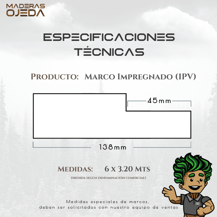 MARCO IMPREGNADO (IPV) 6 x 3.20 R452