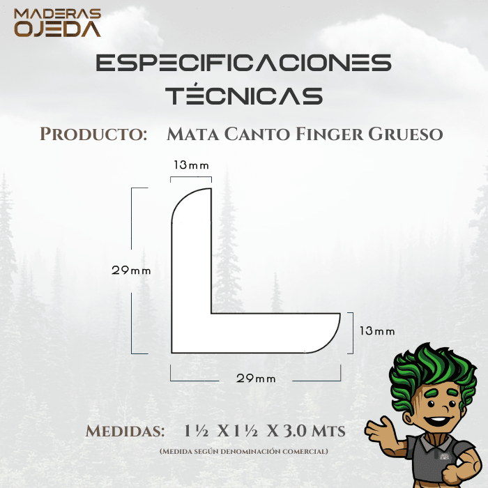 MATACANTO FINGER GRUESO 11/2x11/2x3.02