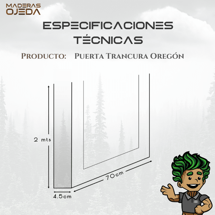 PUERTA TRANCURA OREGON 70 cm x 2.02