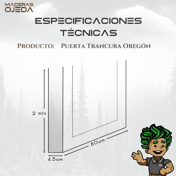 PUERTA TRANCURA OREGON 80 cm x 2.02