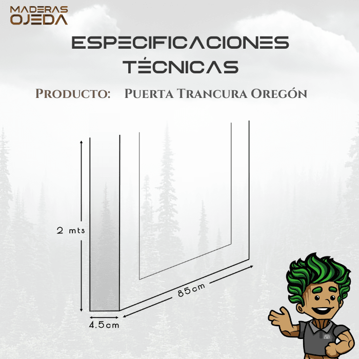 PUERTA TRANCURA OREGON 85 cm x 2.02