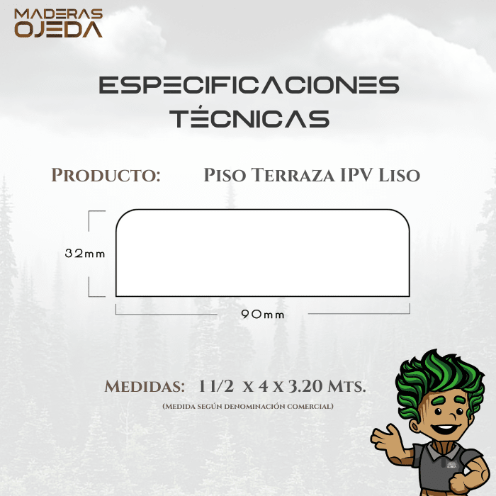 PISO TERRAZA IPV LISO 11/2x4x3.202