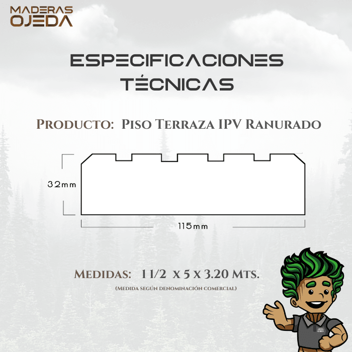 PISO TERRAZA IPV RANURADO 11/2x5x3.202